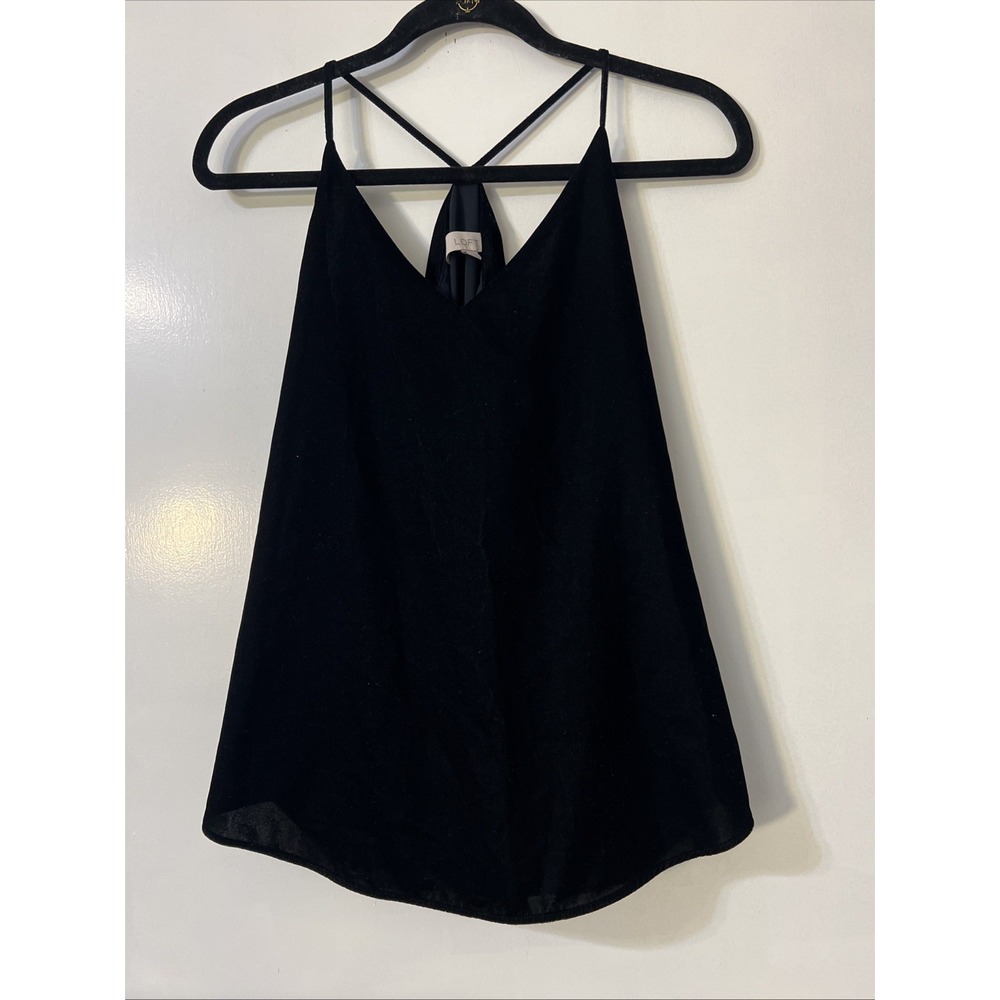 Loft Top Ladies SP Black Sleeveless Velvet Shell Halter Back Lined Classic